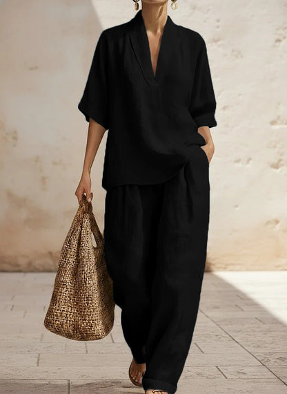 🎁New Arrivals🔥 Women's Casual Cozy Minimalist Linen Two-piece Set