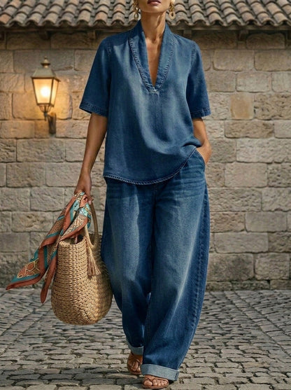 🎁New Arrivals🔥 Women's Casual Cozy Minimalist Denim Two-piece Set