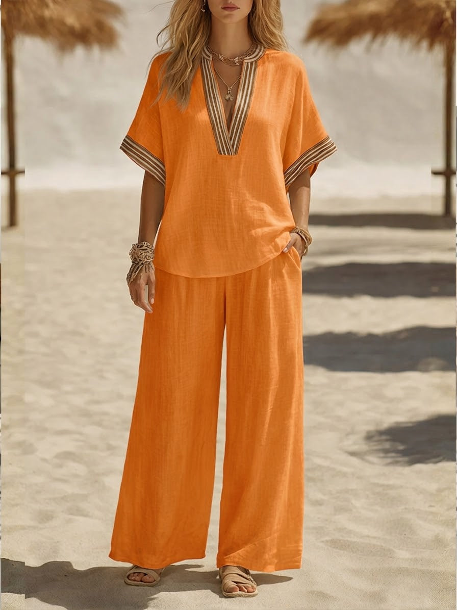 🎁New Arrivals🔥Casual Linen And Cotton Two-piece Set