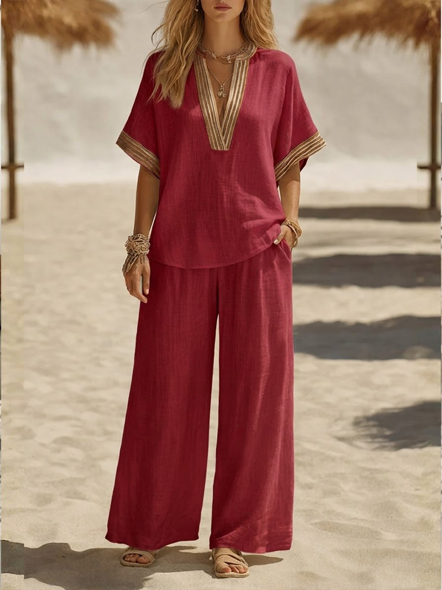 🎁New Arrivals🔥Casual Linen And Cotton Two-piece Set